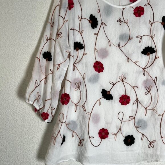 Parami Design Embroidered Peasant Womens Top Plus Size 2X - Picture 3 of 7